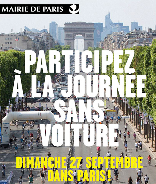 ​Une journée sans voiture à Paris dimanche 27 septembre